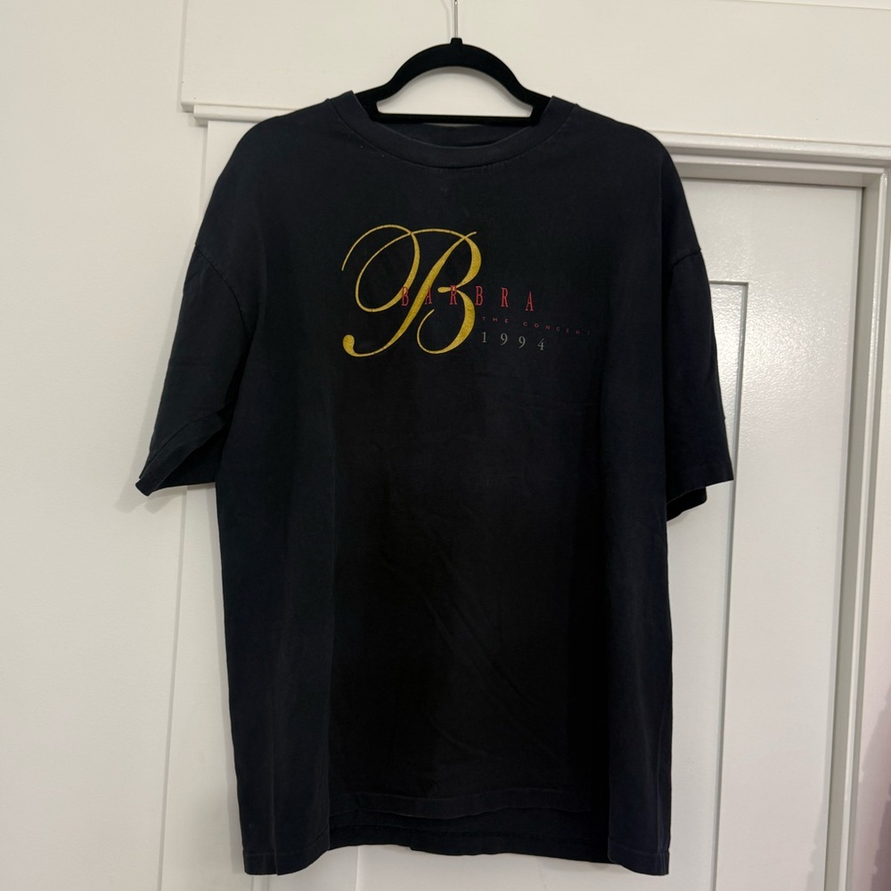 Vintage Barbra Streisand concert Black Tee with Gold Script